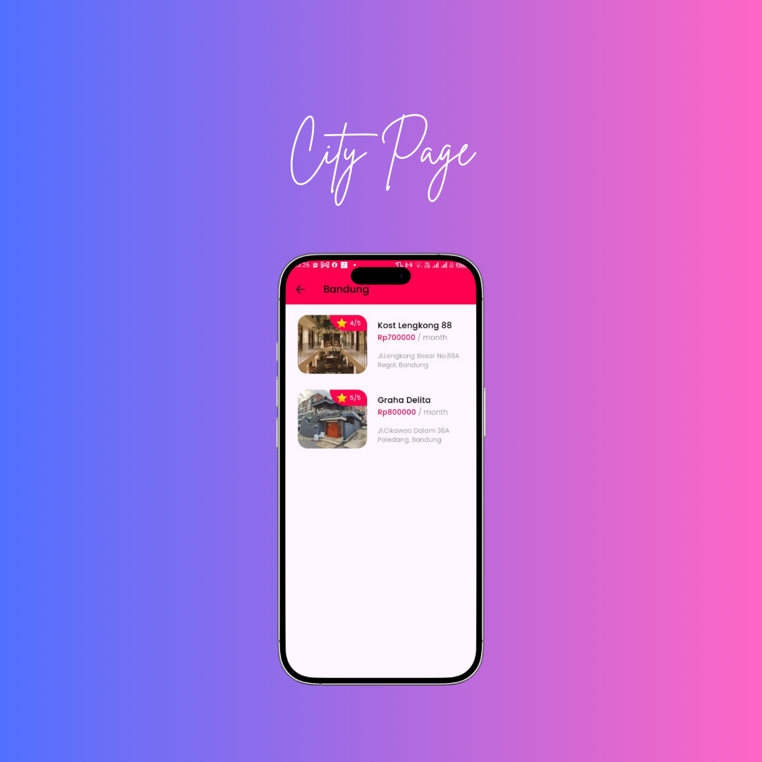 Screenshot proyek Kost by Nanda for Woman Only